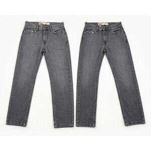 2 Pair Lot Levi’s 511 Boys Jeans Size 18 Regular Black Gray